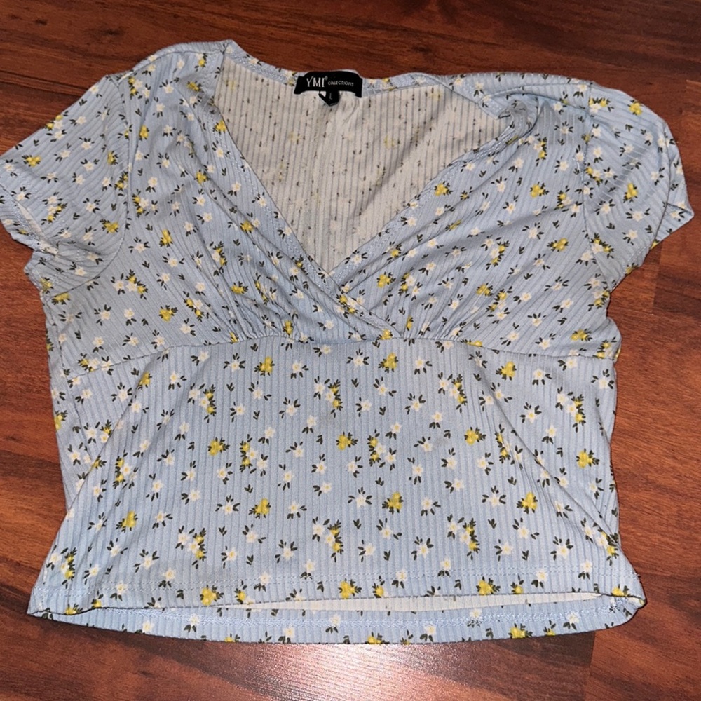 Blue crop top
